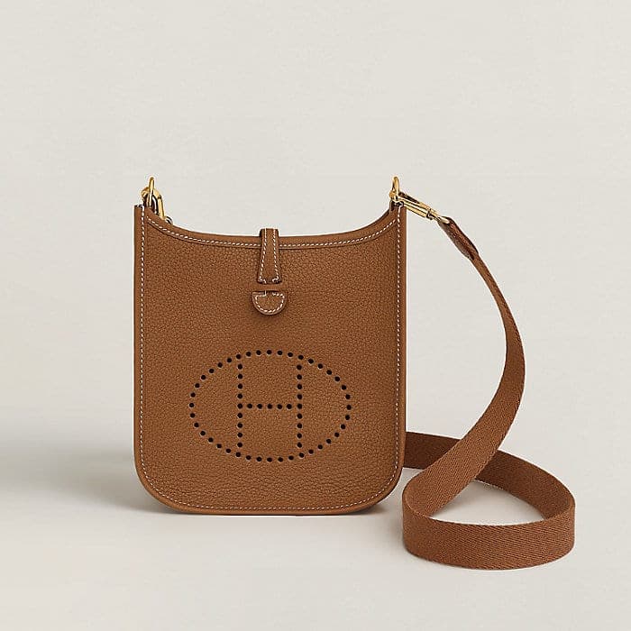 Gold-toned Evelyne bag with perforated H detail